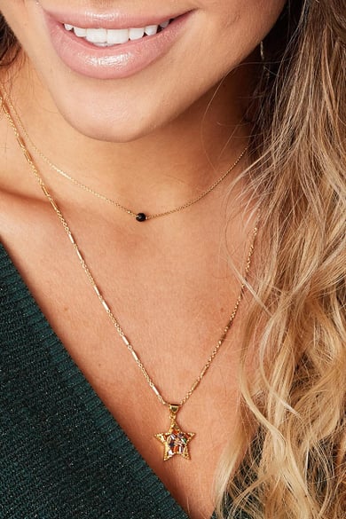 Collier Zircon Star Couleur or Cuivré h5 Image2